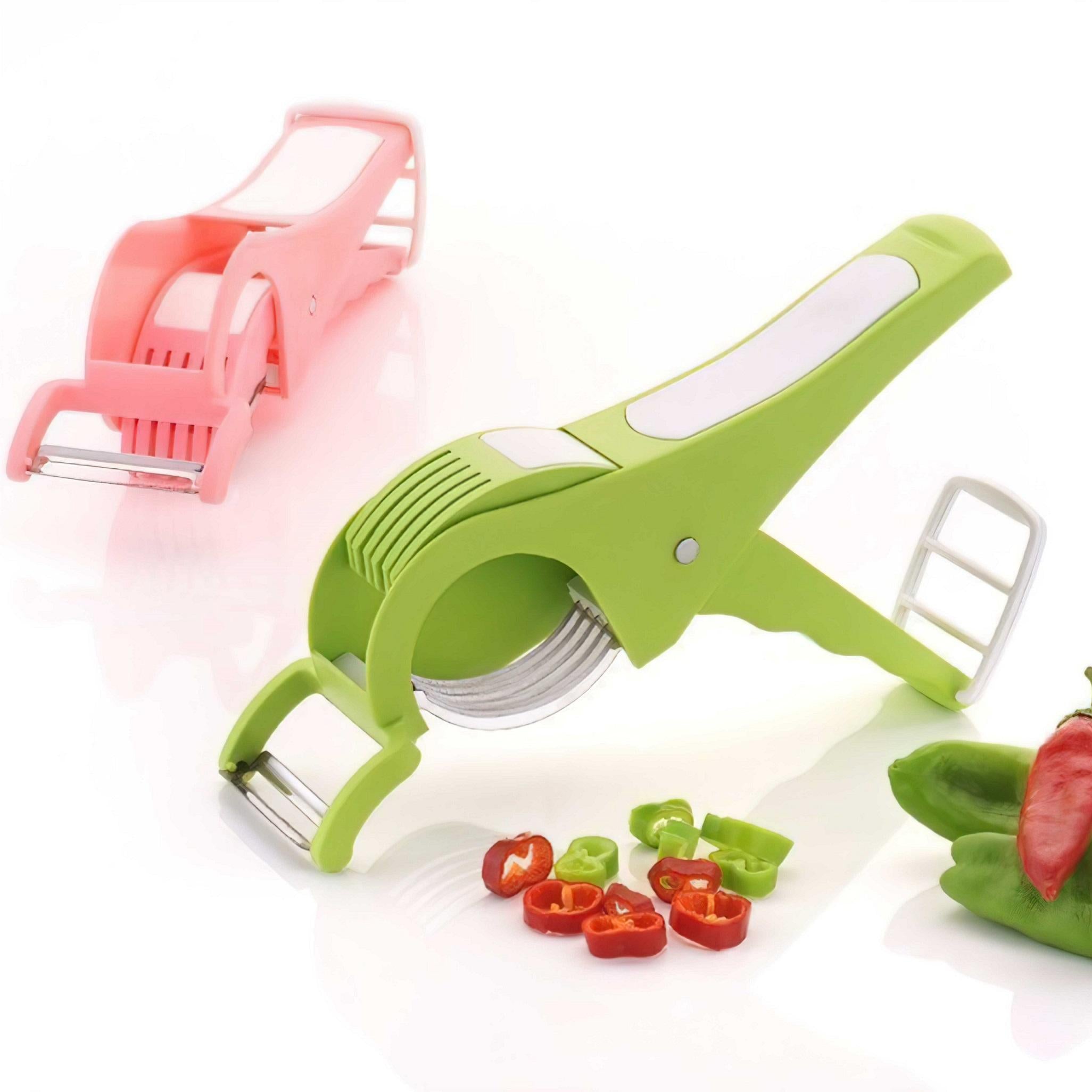 2-in-1 Vegetable Cutter with Peeler - Multicolor