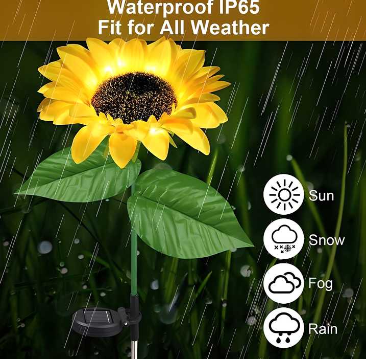 Sunflower Solar Powered Waterproof Light (Pack of 1)