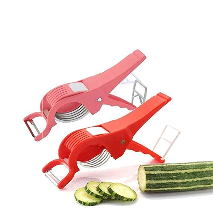 2-in-1 Vegetable Cutter with Peeler - Multicolor